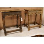 Two oak joynt stools, H. both 51cm