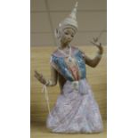 A large Lladro figure of a Siamese dancer, 17in.