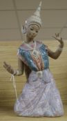 A large Lladro figure of a Siamese dancer, 17in.