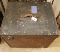 A travel trunk and four others, W.64cm