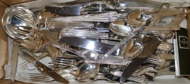 A Christofle 'Aria' pattern canteen of plated flatware and cutlery