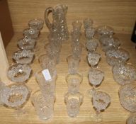 A suite of Webb cut glassware, twenty nine pieces, and two other items