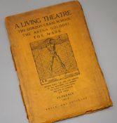 Craig, Edward Gordon - A Living Theatre, quarto, original wraps, cover detached, spine ragged,