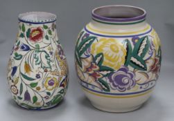 A Poole Carter Stabler Adams vase and a later Poole vase, height 10in. & 9.5in.