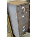 A grey steel multi-drawer cabinet, H.99cm