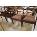 A set of four Regency rope-twist mahogany dining chairs