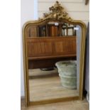 A gilt wall mirror, H.123cm