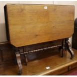 A Victorian walnut Sutherland table, W.85cm