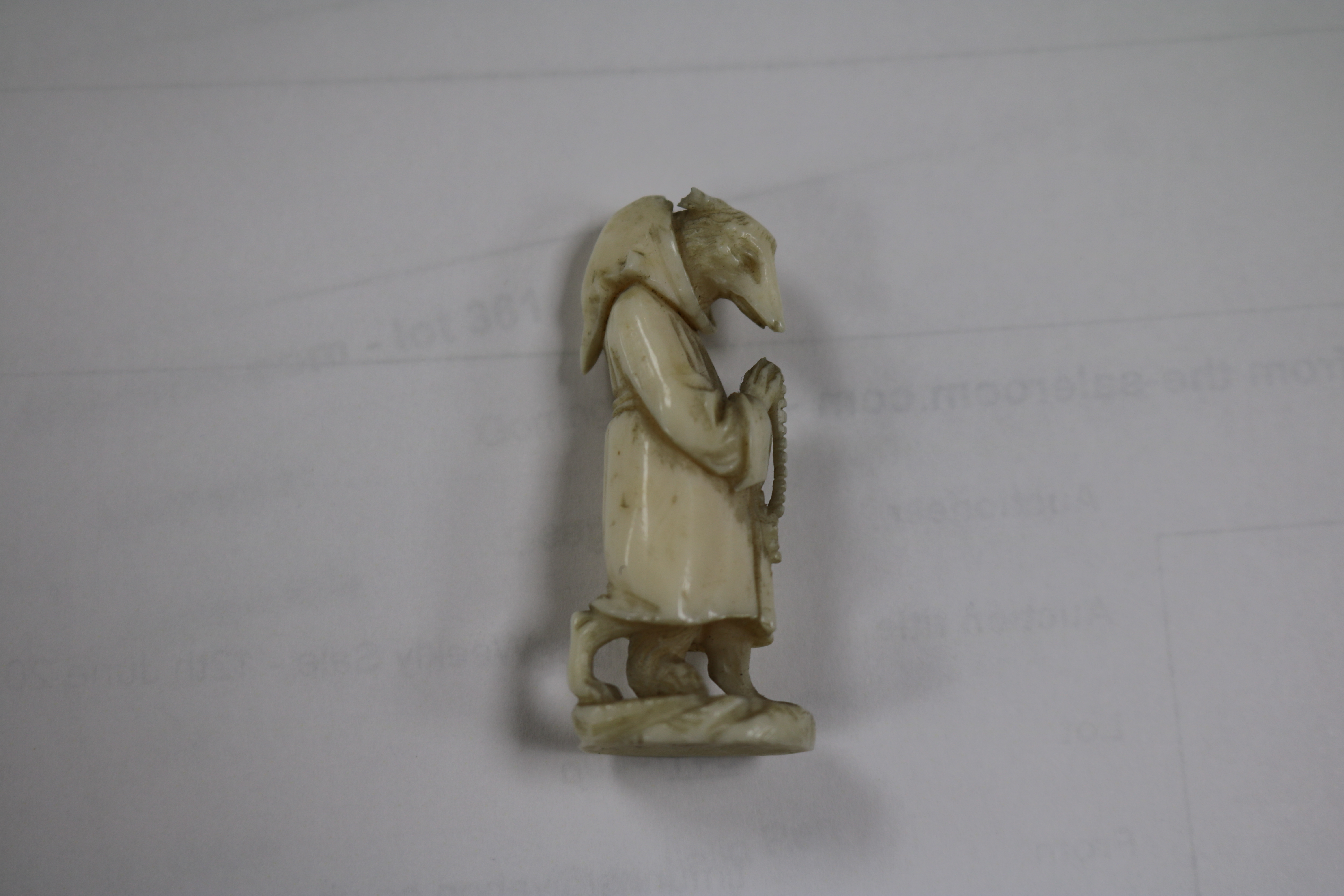A Dieppe ivory carving of a hound as a pilgrim, c.1880 - Image 2 of 6