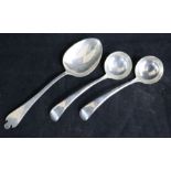 A pair of Edwardian silver Old English pattern sauce ladles by Josiah Williams & Co, London,