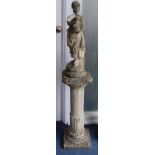 A composition statue and pedestal, H.127cm