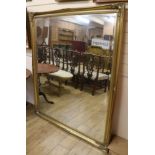 A large gilt frame wall mirror, H.157cm