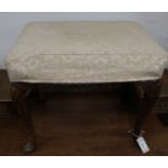 A needlepoint piano stool, W.58cm