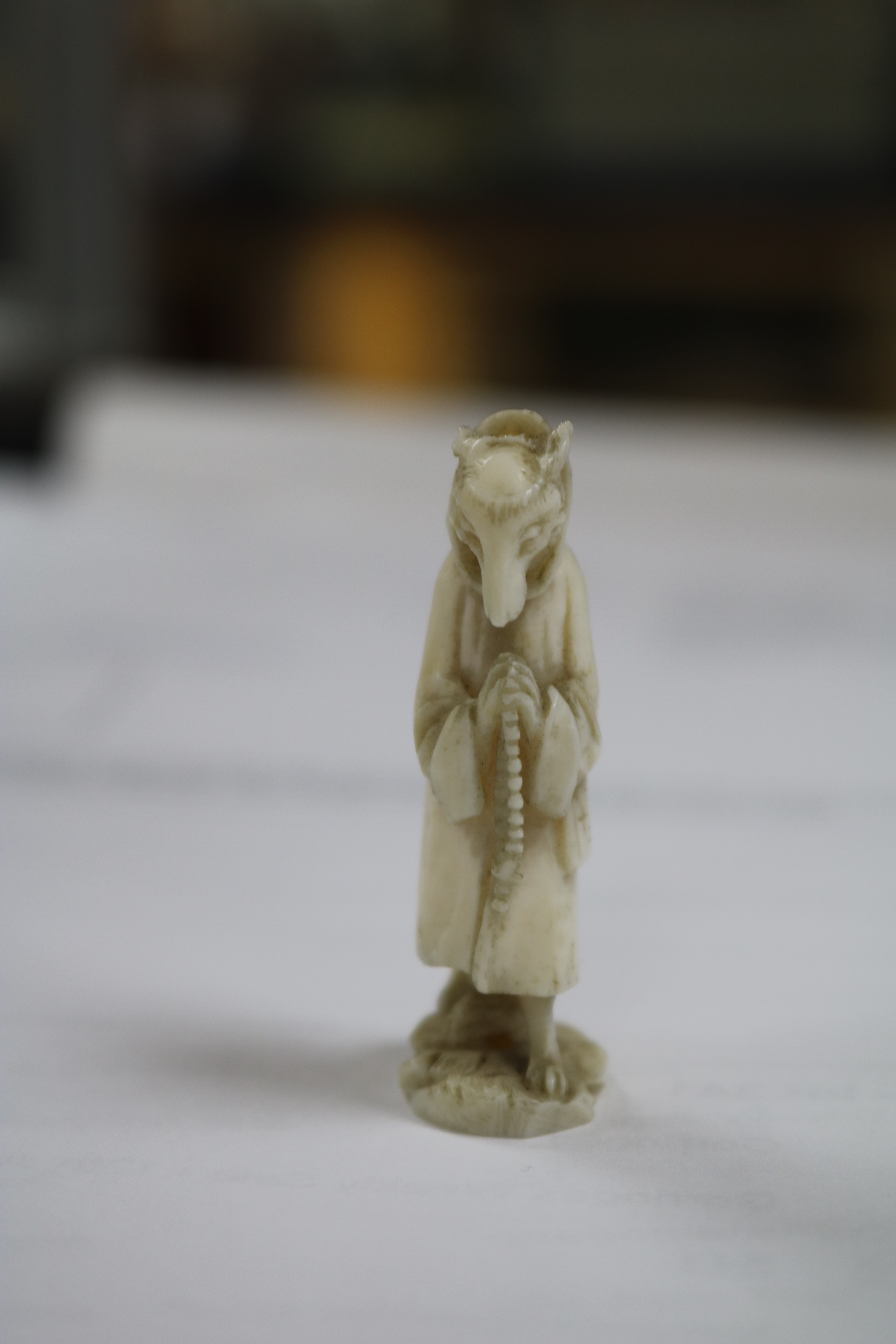 A Dieppe ivory carving of a hound as a pilgrim, c.1880 - Image 5 of 6