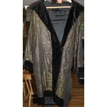 A 1930's lurex and black velvet opera coat