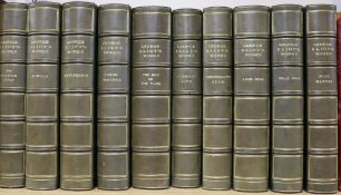 The Works of George Eliot, ten vols, ¾ green leather with cloth boards, bound by Hatchards,