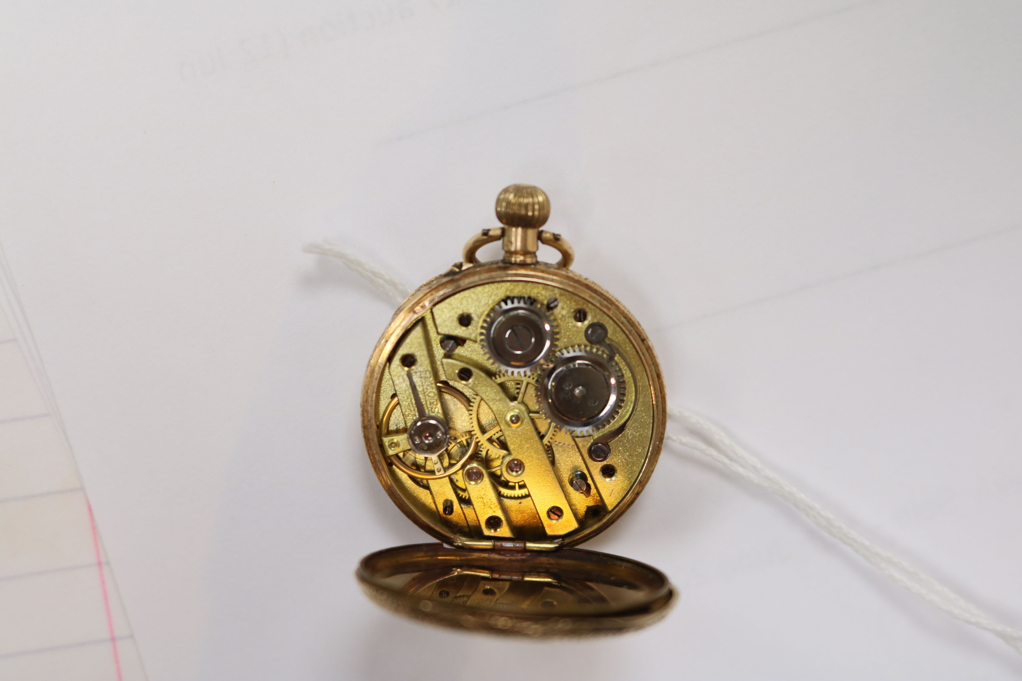 A cased Swiss 14ct gold fob watch. - Image 4 of 5