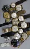 Fourteen assorted gentleman's wrist watches.