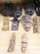 A group of tribal masks