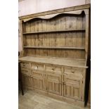 A pine kitchen dresser, W.183cm