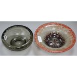 A WMF Ikora glass bowl and A Whitefriars bubbles bowl