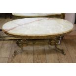 A marble top gilt coffee table, W.105cm