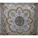 A Turkish metallic embroidered table cover