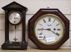 A Portico timepiece and a wall clock