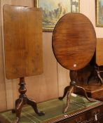 A George III mahogany tilt-top circular tripod table and a 19th century mahogany tilt-top