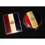 A 1930's Rajput Regiment silver cigarette case and matching compact, ex colonel Cadogan Rawlinson.