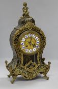 A French boulle work mantel clock, late 19th Century