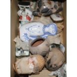 A box of assorted ceramics and curios