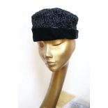 A 1960's display head, shawl, gloves and hat
