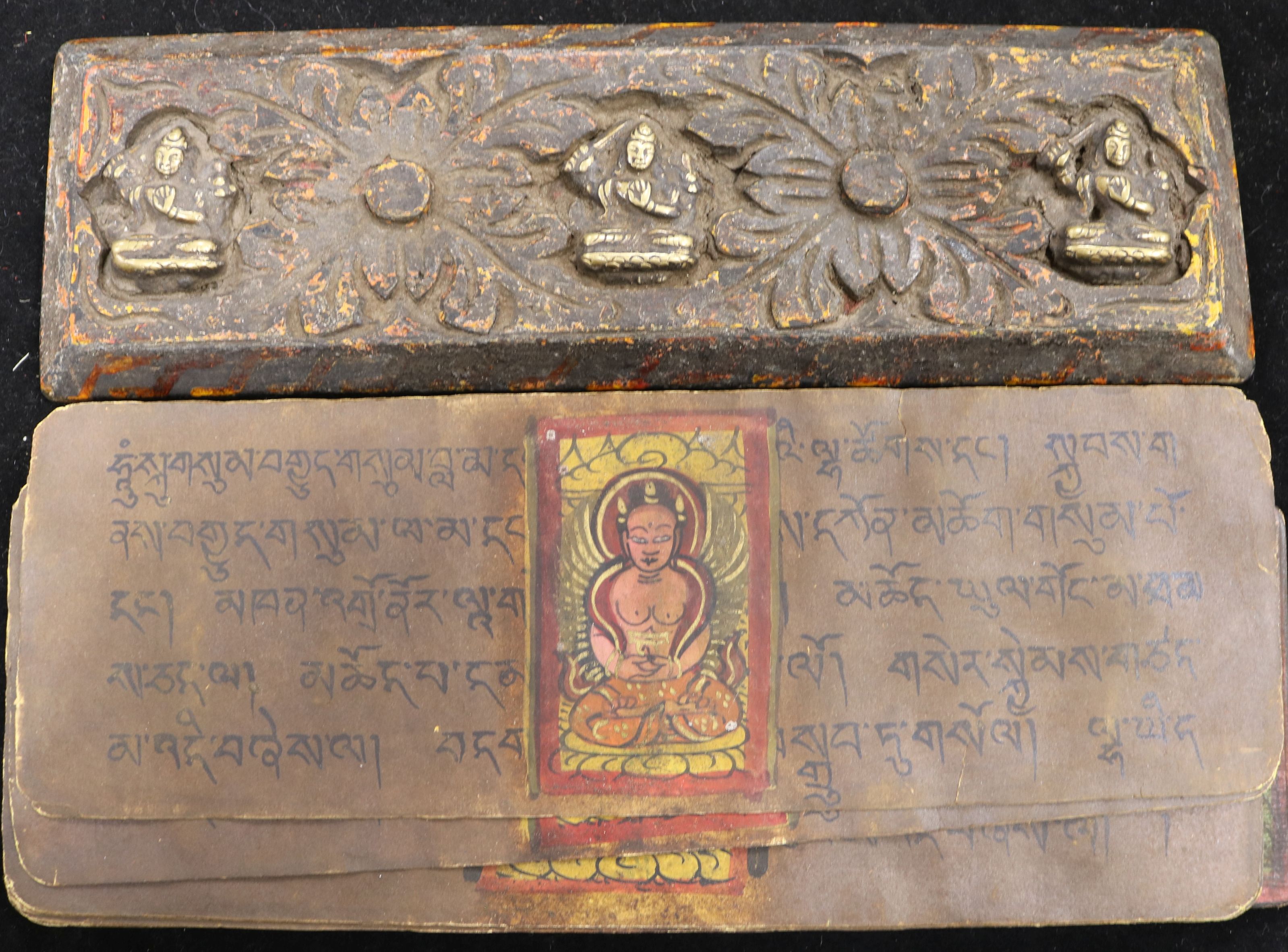 A Tibetan sutra, cased