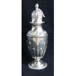 A George V demi fluted silver sugar caster by Joseph Rodgers & Sons, Sheffield, 1913, 20cm gross 7