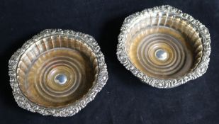 A pair of 19th century Old Sheffield plated wine coasters, 17cm.