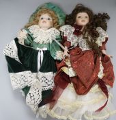 Two modern collectors costume dolls