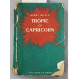 Miller, Henry - Tropic of Capricorn, Obelisk Press, 1st edition with original wraps (detached and
