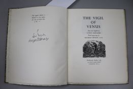 Gielgud, Lewis - The Vigil of Venus, quarto, cloth with marbled boards, number 11 of 250, signed