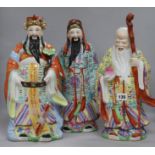 Three Oriental ceramic figures