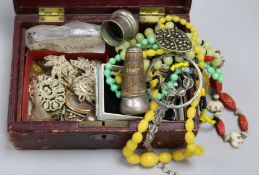 Mixed costume jewellery - 2 gold rings, bangle and seed pearls etc.