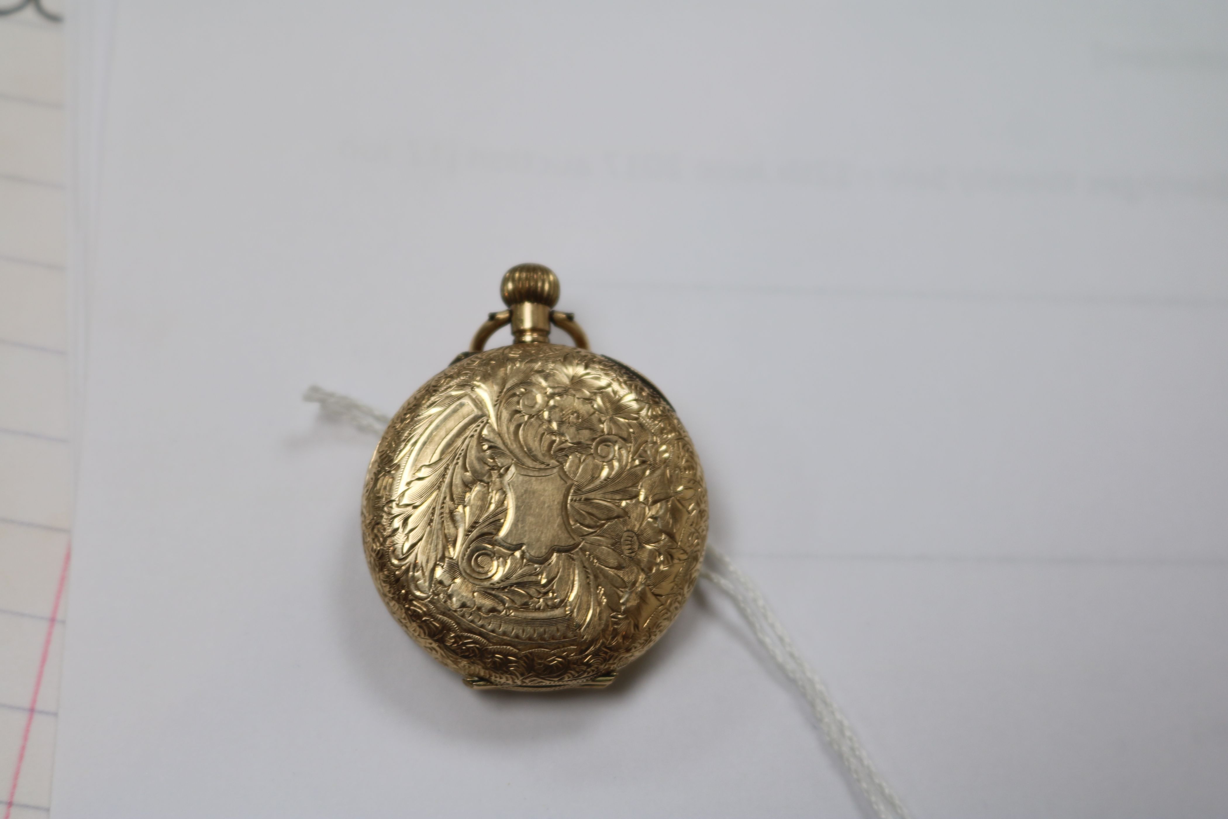 A cased Swiss 14ct gold fob watch. - Image 3 of 5