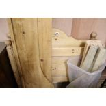 A pine single bed, W.100cm