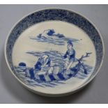 A Chinese blue and white dish, late 19th century