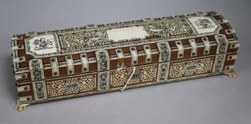 A Southern Indian ivory and sandalwood glove box, 19th century