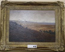 Alastair Makinson, oil on board, 'Driven Grouse', signed 24 x 34cm