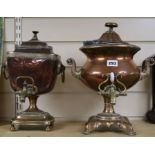 Two copper urns