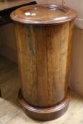 A Victorian walnut cylindrical pot cupboard, H.73cm