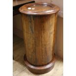 A Victorian walnut cylindrical pot cupboard, H.73cm