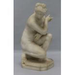 After the Antique, an alabaster figure of crouching Venus